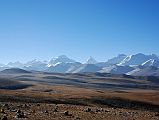 12 Lobuche Kang III E, Labuche Kang, Labuche Lang II and Colangma From Tong La The Labuche Kang massif is part of a beautiful mountain panorama viewed from the Tong La (also called Yarle Shang La). The Labuche Kang massif is part of the Himalayan range in Tibet, located North-West of Cho Oyu, and half-way between Cho Oyu and Shishapangma. This massif has several summits over 7000m, from left to right Lobuche Kang III East (7250m), Labuche Kang (7367m, also called Lobuche Kang I or Choksiam), the pyramid-shaped Labuche Kang II (7072m) and to the far right Colangma (6952m).